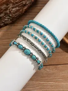 Turquoise beaded DIY bracelet - Bohemian style handcrafted multi-piece jewelry set Exquisite Bracelet High Quality Bracelet