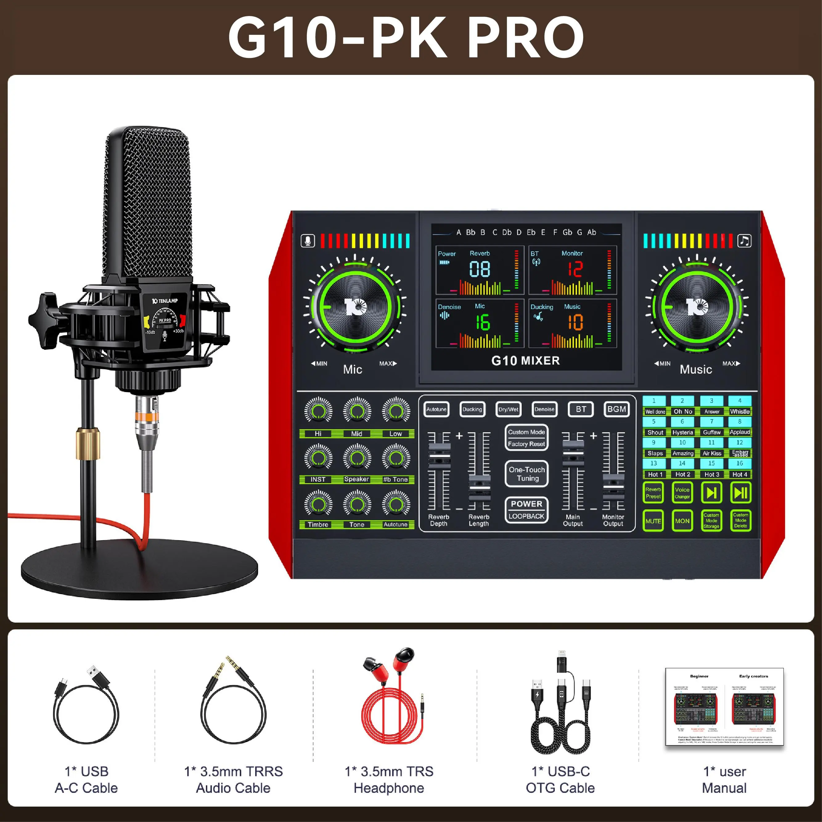 Tenlamp G10-P15 Sound Card Kit, Custom Sound Effects, with