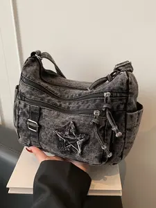 Retro simple commuter shoulder bag, niche design zipper tooling style   shoulder bag, simple exquisite decoration leisure daily commuter Joker, classic personality suitable for shopping, travel and so on.