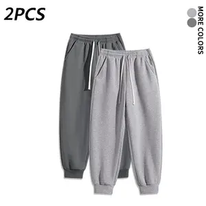 2-Piece Men’s Basic Jogger Pants, Soft & Comfortable Drawstring Sweatpants, All-Day Wear Loungewear Pants (Optional 4-Pack and 2-Pack)