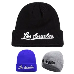 1pc  Los Angeles embroidered men brimless hat casual women warm knitted hat fashion beanie hat
