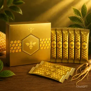 Natural Honey Sticks - 12 Sachets x 20g, Enhanced with Bee Pollen for Natural Energy