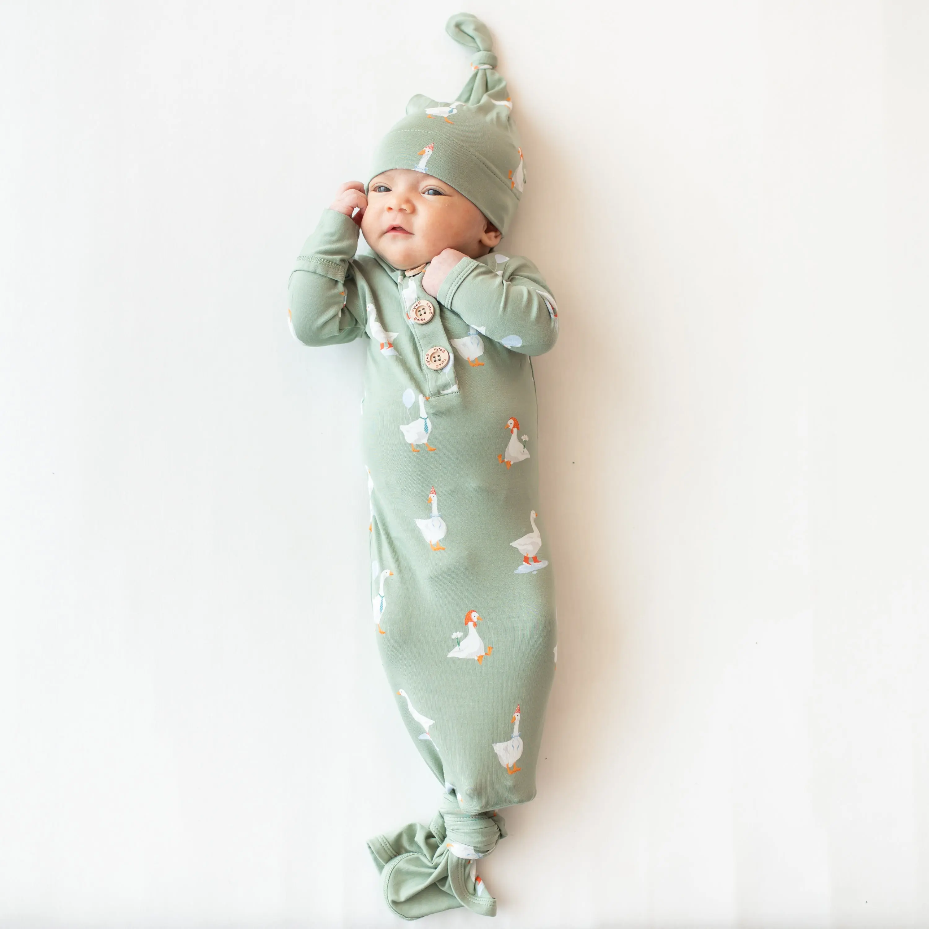 Knotted Gown with Hat Set in Silly Goose