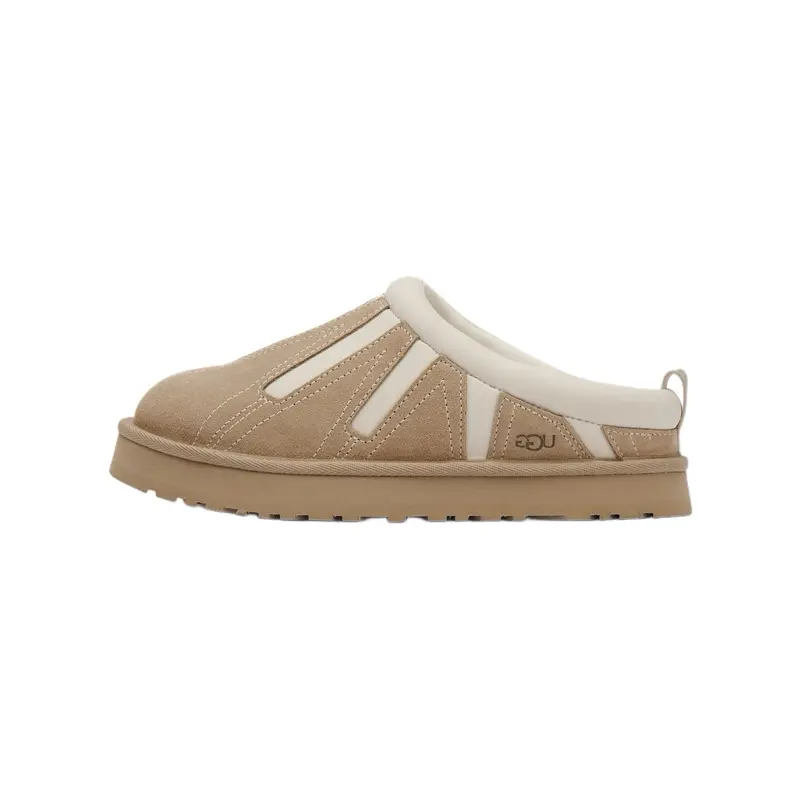 UGG Tazz Sunwave Slip-On Shoes - Mustard Seed, Girl & Youth/Women’s, Plush Soft Suede, Warm Cushioned, Bold Wave Midsole, Easy Style for Daily Wear, Outdoor Walking Slide Footwear