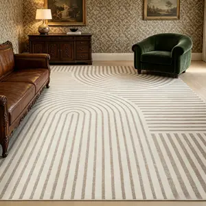 Boho Jacquard Textured Area Rug, Modern Neutral Graphic Design, Machine Washable Non-Slip Floor Rug, Easy Clean Anti-Slip Carpet for Living Room, Bedroom, Kitchen, Corridor, Indoor Home Decor Summer Vibes