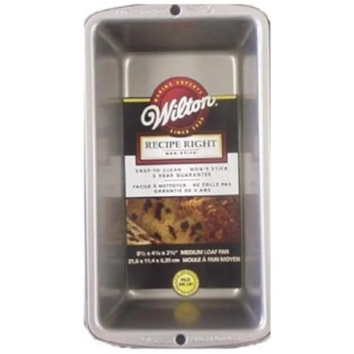 Wilton 2105-950 Recipe Right Steel Non-Stick Baking Loaf Pan, 8.5x4.5 in. Medium Tin with Even Heat Distribution
