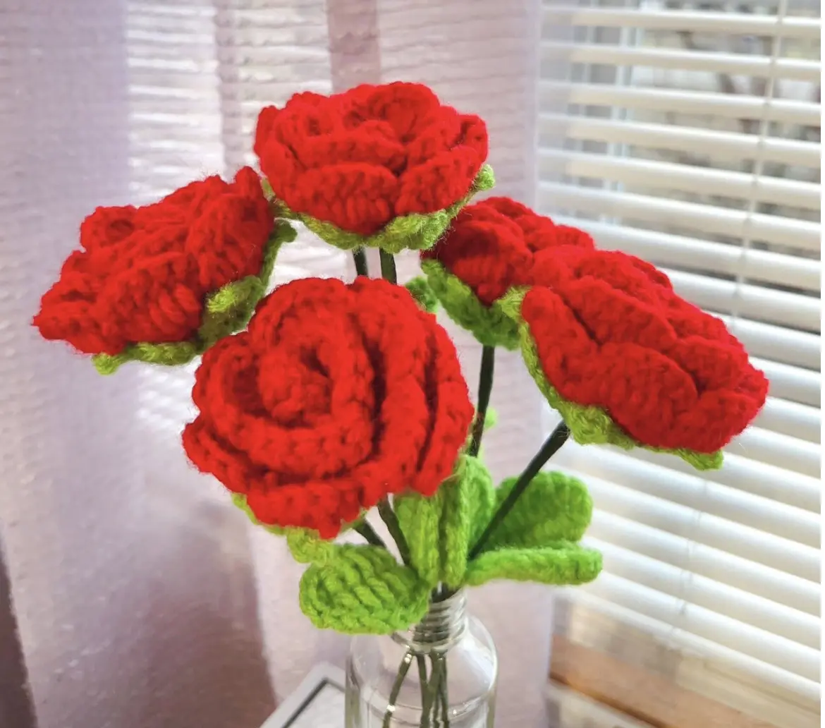 Single Crocheted Rose Flower Single Crocheted Rose Flower