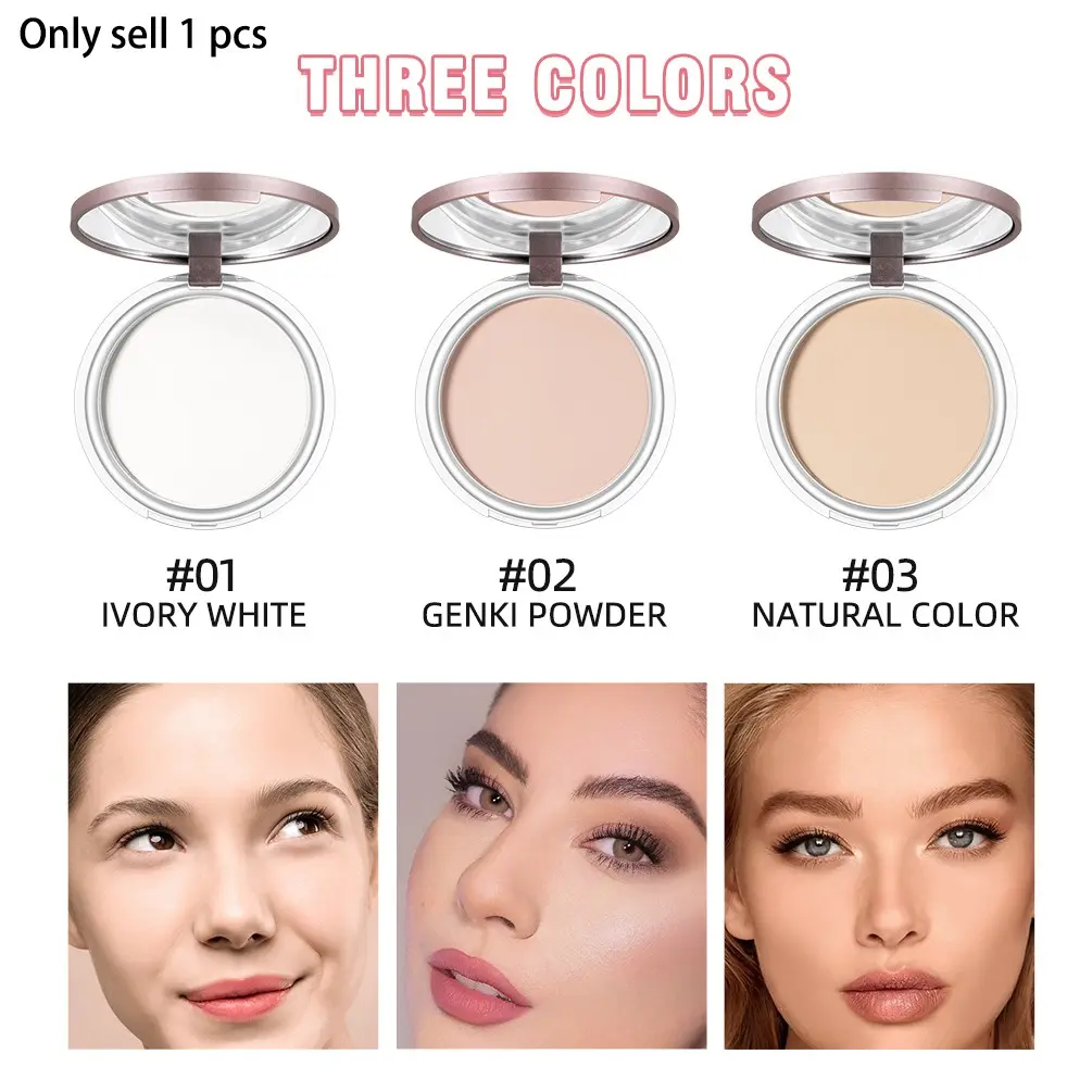 Bear Powder Foundation, Long-Lasting Waterproof Concealer, Longwearing Makeup, Natural Finish, Blurring Flawless Coverage, Non-Greasy, Lightweight, Suitable for All Skin Types, Easy Application