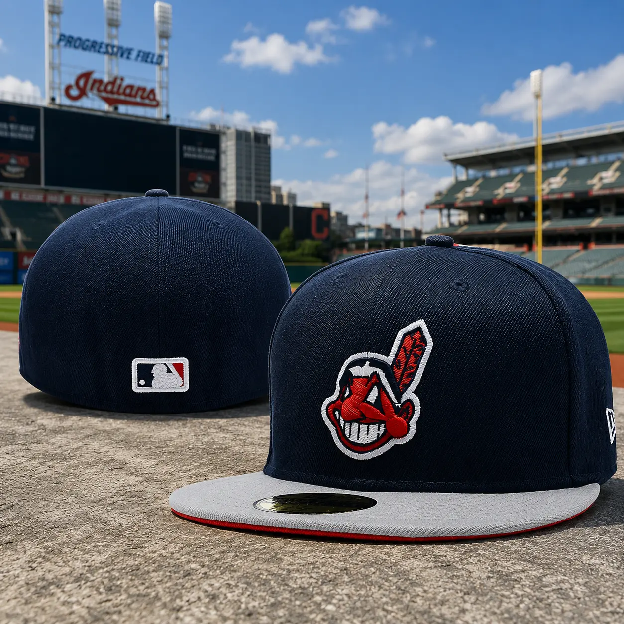 Cleveland Baseball Snapback Hat – Gray Flat Brim Adjustable Streetwear Cap