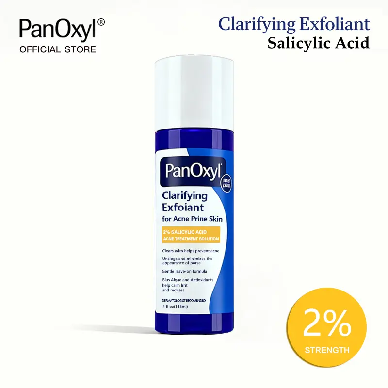 [PanOxyl official] PanOxyl Clarifying Exfoliant with 2% Salicylic Acid, Blue Algae & Antioxidants Help Calm Redness, For Acne Prone Skin, 4 fl oz Skincare Calming