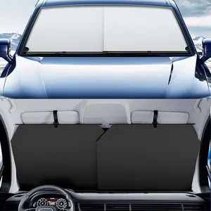 Car Windshield Sunshade Curtain Retractable Set Front Rear Window Sun Shade Protector UV Reflective Auto Sun Visor Cover