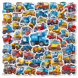 56 Construction Vehicle Graffiti Series Stickers, Suitable for Faith Based Designs Such As Scrapbooks, Diaries, Laptops, Water Bottles, Cars, Etc., Gifts with Positive Information, Truck Car Decal, Automobile Decals
