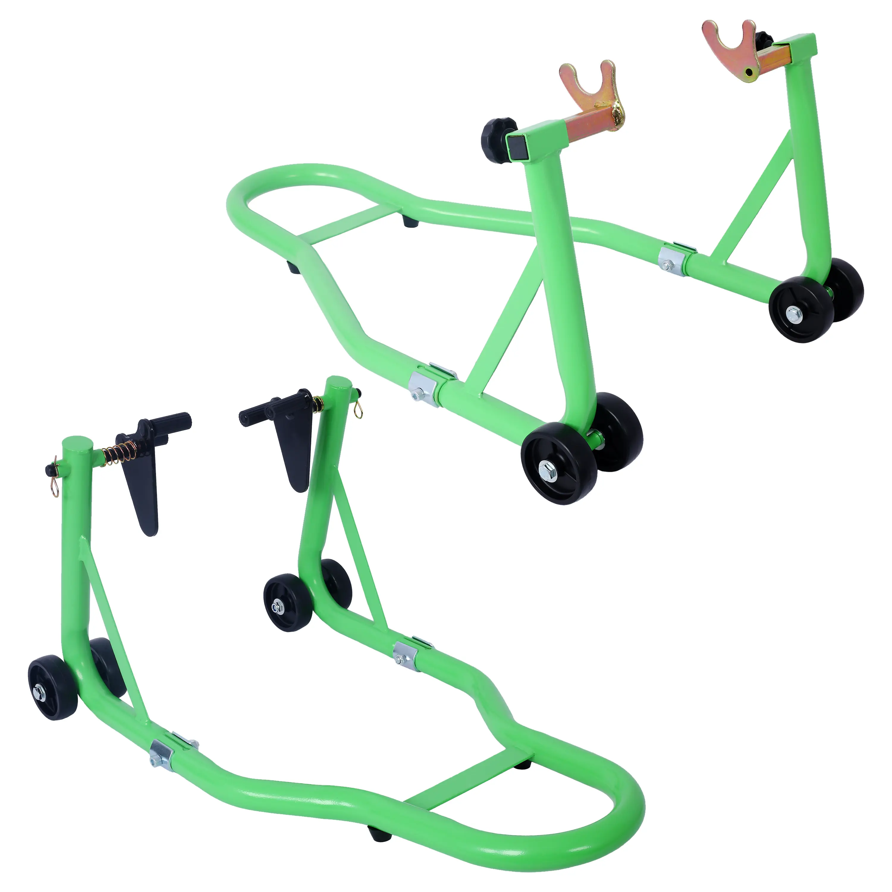 DONEXT Motorcycle Rear Wheel Lift Paddock Stand - Industrial-Grade Steel U-Shape Swingarm Stand with 850LB Capacity, Adjustable Design, Easy to Use, Easy-Assembly Green Accessory for Most Motorcycles