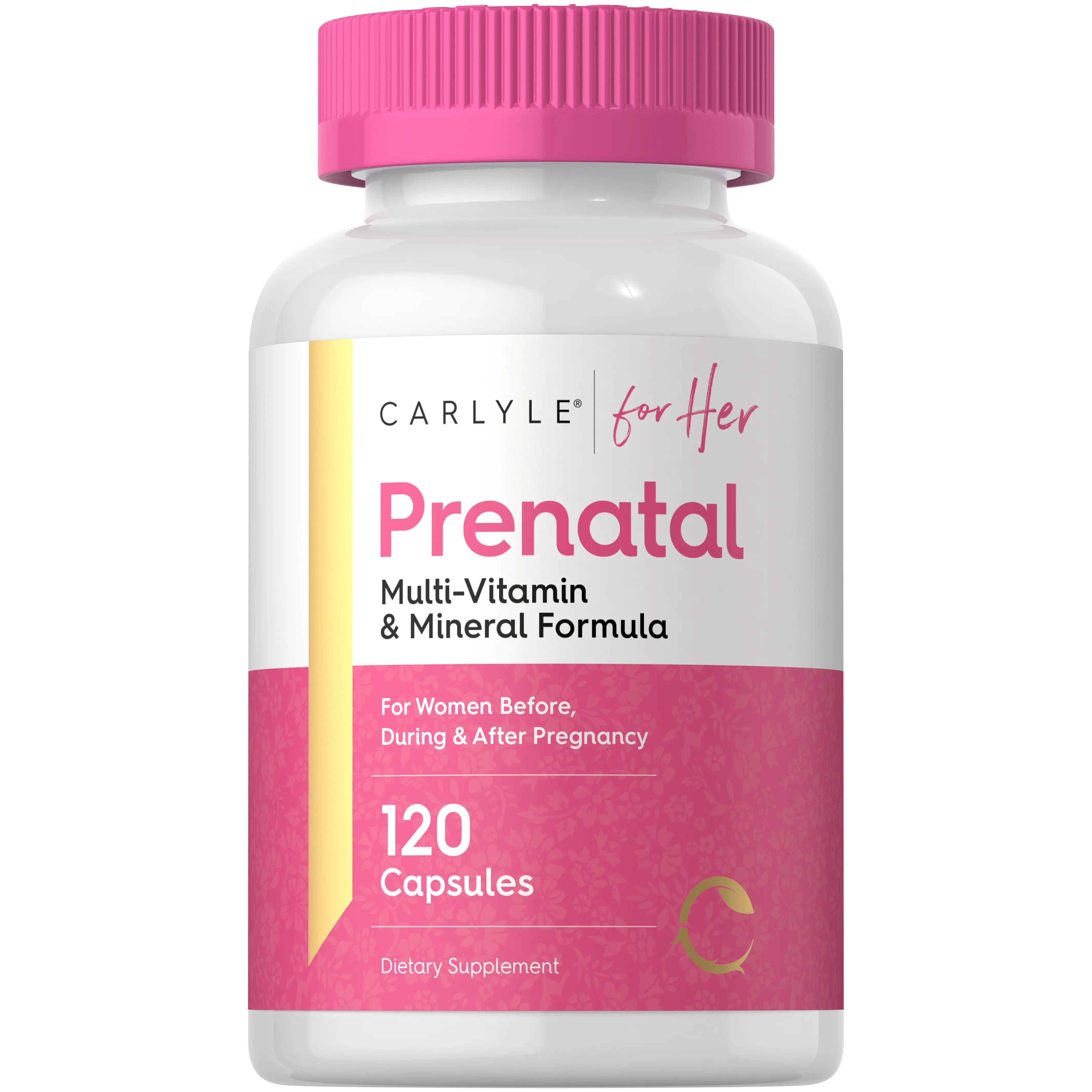 Carlyle Prenatal Vitamins for Women - 120 Capsules - Multivitamin and Mineral Formula with Folic Acid - Non-GMO and Gluten Free Supplement - For Her Carlyle Prenatal Vitamins for Women - 120 Capsules - Multivitamin and Mineral Formula with Folic Acid - Non-GMO and Gluten Free Supplement - For Her