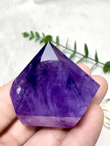 Amethyst Geode with Pointed Top, Raw Mineral Crystal for Fish Tank & Home Decor, Natural Crystal Form, Smooth Finish, Accessories, Natural Crystal Tower