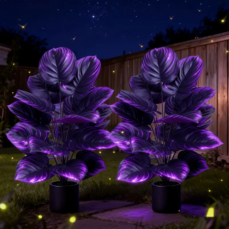 [For Outdoor Use] 2pcs Plastic Faux Violet Plants - Dark Greenery Vine Garland Mixed Floral Arrangements, Room Decor, Living Room Decorations (No Pot Included)