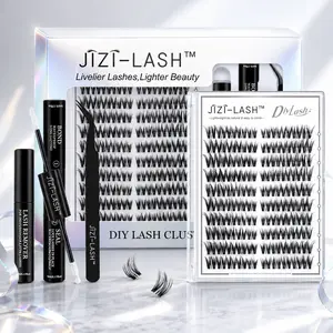 JIZI-LASH （ Buy one get one free）Spiky Slay Manga Lash Clusters With Spikes Pre-Spikes Wispy Cluster Eyelash Extensions Fluffy Anime Eyelashes Clusters Reusable Faux Mink Fairy Individual Lash Extension D Curve 8-16mm 100-160 Pieces - Cosmetic, Makeup