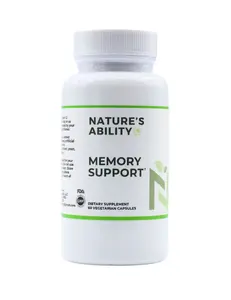 Nature's Ability Memory Support Supplement, Ginkgo Biloba, Lion's Mane, Bacopa Monnieri, Acetyl L-Carnitine, Alpha GPC, Huperzine A, 60 Vegetarian Capsules