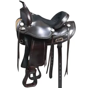 HILASON Western Horse Saddle American Leather Treeless Trail Pleasure | Barrel for Horses