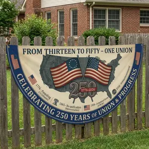 America 250 Years – From 13 to 50 States Celebration Banner