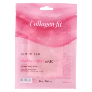 [Kocostar] Collagen Fit Hydrogel Melt Mask | Patented Eucalyptus Lyocell Mask | Formulated with Plant Collagen and Kelp | Evens Skin Tone and Elasticity (4 pack)