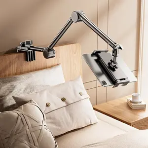 Full Aluminum Alloy Three-Arm Lazy Tablet Stand, 360° Rotatable, Stable Foldable Desktop Holder, Adjustable Arms, Comfortable Viewing Accessory