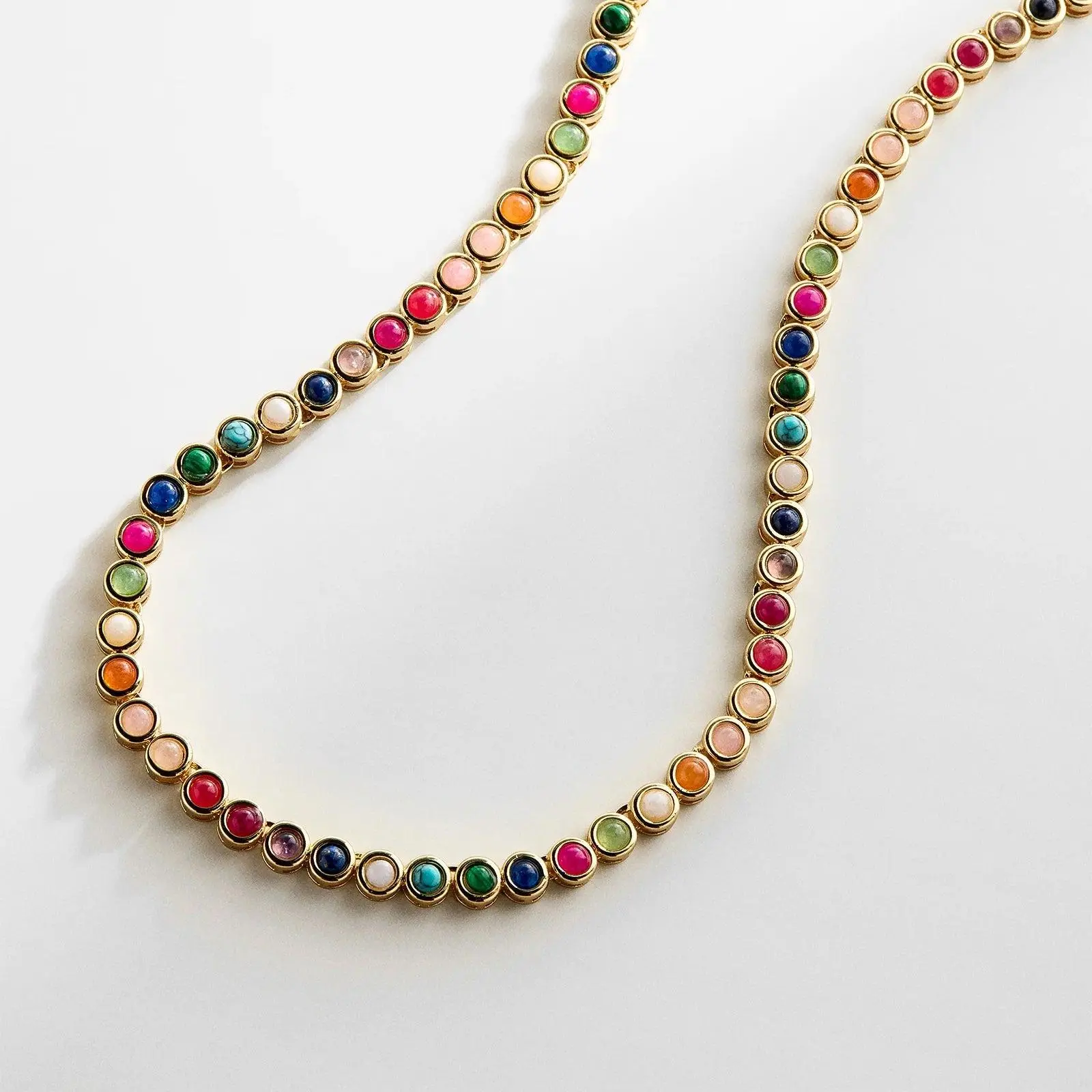 Nina Semi-Precious Necklace - Gold/Multi