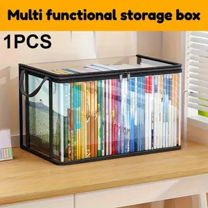 Desk Organizer Solution! 180° Flip-Top Storage Box, Book & Snack Organization, Space-Saving Design, Perfect for Clutter-Free Desks, Office Desk Accessories, Desktop Accessories, Table Organizers, Work Organizer