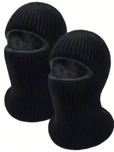 Men's Winter Knitted Windproof Neck Full Face Mask Hat, Unisex Fleece Ski Scarf, Fashionable Woolen Cap for Autumn and Winter, Ski Balaclava, Outdoor Sports Mask