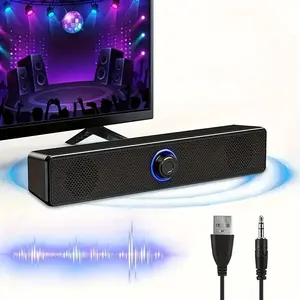 Wired Computer Speaker, USB Powered Stereo Subwoofer Soundbar for Desktop Laptop PC, Home Theater System, USB Powered Computer Speaker, Audio