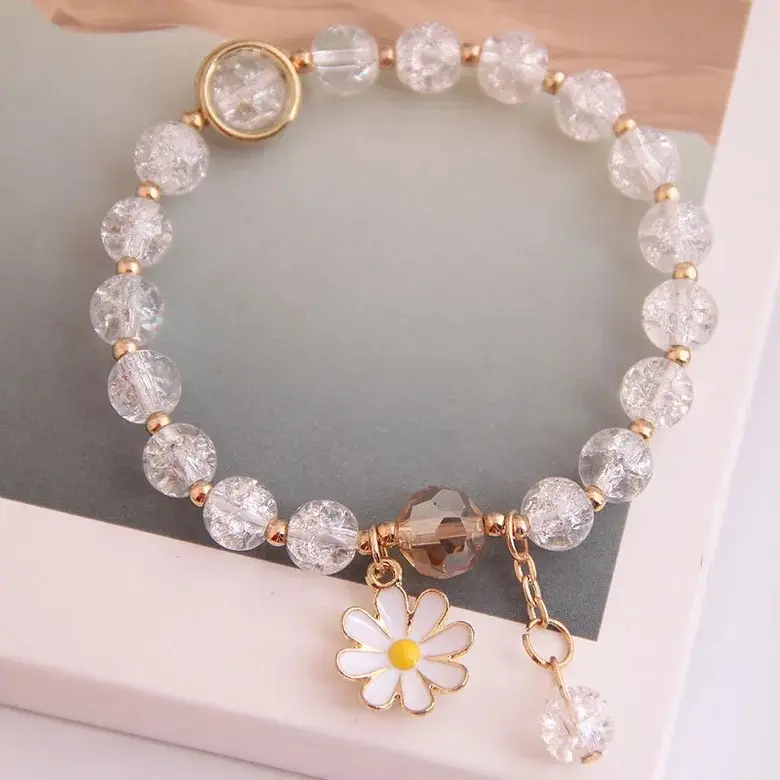 Daisy Bead Bracelet - Clear