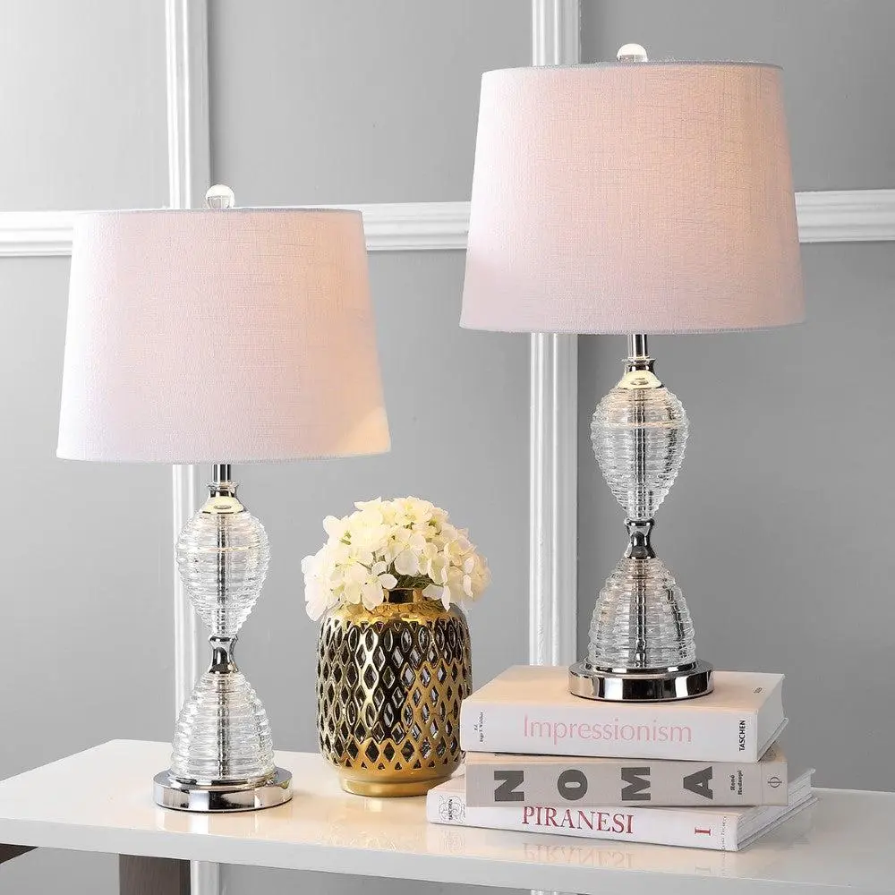 JONATHAN Y Aubrey Crystal LED Table Lamp - Bedside Lamp with Bases & Shades, Interior LED Accent Lighting for Bedroom, Living Room Home Improvement Decor, Interior Led Lights