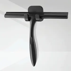 1 Silicone Shower Squeegee with Holder, Water Stain Cleaner for Glass Doors & Windows, Suitable for Toilets, Bathrooms, Mirrors, Tile Walls, Home & Hotel Cleaning Tool, Bathroom Glass Squeegee - Reusable & Easy to Store