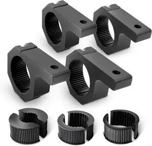 Nilight 4PCS Aluminum Alloy LED Off-Road Light Mounting Bracket Kit - Motorcycle Accessories, Horizontal Bar Tube Clamp, Roof Roll Cage Holder, Fits ATVs/Jeeps, Multiple Sizes, Pre-Drilled Holes, Vibration-Proof, Black, 2-Year Warranty
