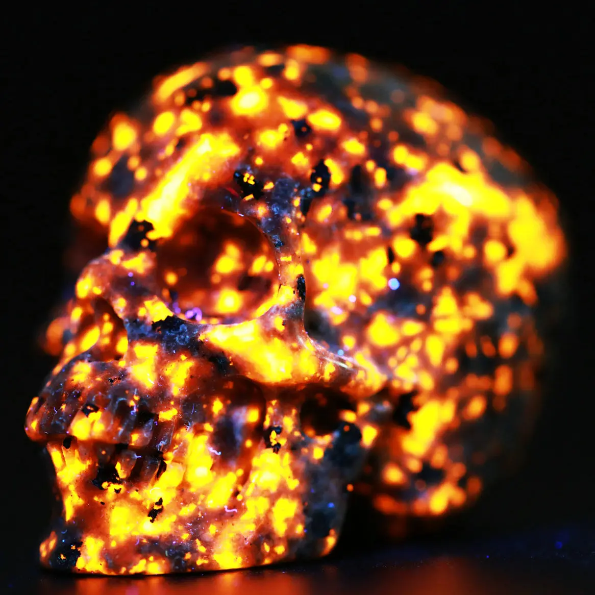 2.0 " Yooperlite Carved Crystal Skull,Super Realistic, Crystal Healing