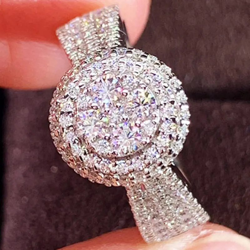 Gorgeous Cubic Zirconia Ring for Women - Wedding & Engagement Jewelry - Valentine's Day Gift - Non-Traditional Engagement Ring - Unique Design Friendship Ring