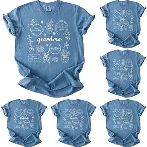 Comfort Colors Custom Floral Grandma T-Shirt, Floral Mama Shirt, Personalized Mothers Day Gift, Nana Auntie Mimi Gigi Grammy Yaya Shirt