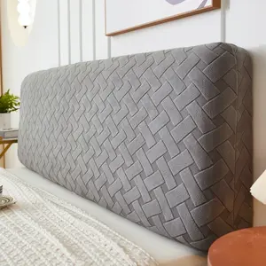 Universal Headboard Cover Elastic Fabric Simple Design Dustproof Design Dark Gray Friendly Material