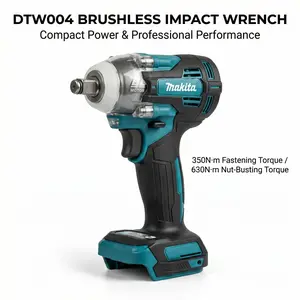 Makita DTW004 Brushless Impact Drill  With Battery Charger for Heavy Duty Fastening Electric Wrench High Torque Cordless Lithium Nailer Kit