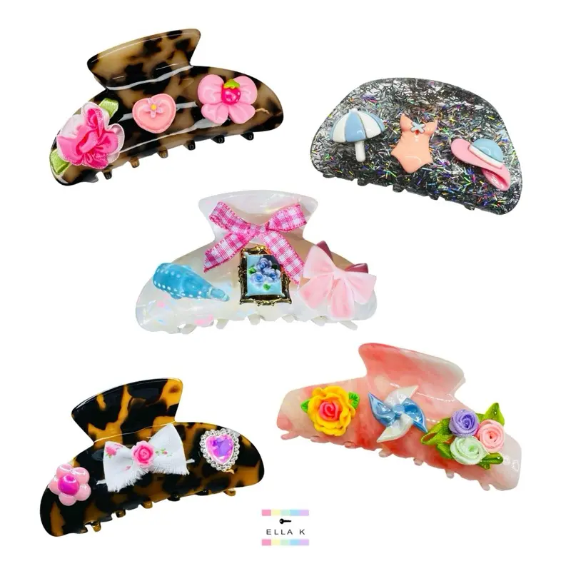 Custom Charm Clips / Design Your Own Hair Claw Clip / Build A Custom Charm Clip / Hair Accessories / Fashion Accessories/ Hair Clip
