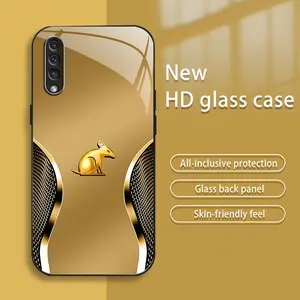 Suitable for [Galaxy A50] New high-end creative auspicious gold zodiac animal mobile phone case New business simple tempered glass mobile phone case affordable anti-fall and anti-fingerprint-888