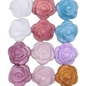 20mm Silicone Multicolor Flower Rose Focal Beads
