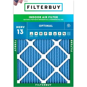 Filterbuy 16x20x1 Air Filter (1-Pack), Pleated MERV 13 Optimal Defense HVAC AC Furnace Air Filters (Actual Size: 15.50 x 19.50 x 0.75 Inches)