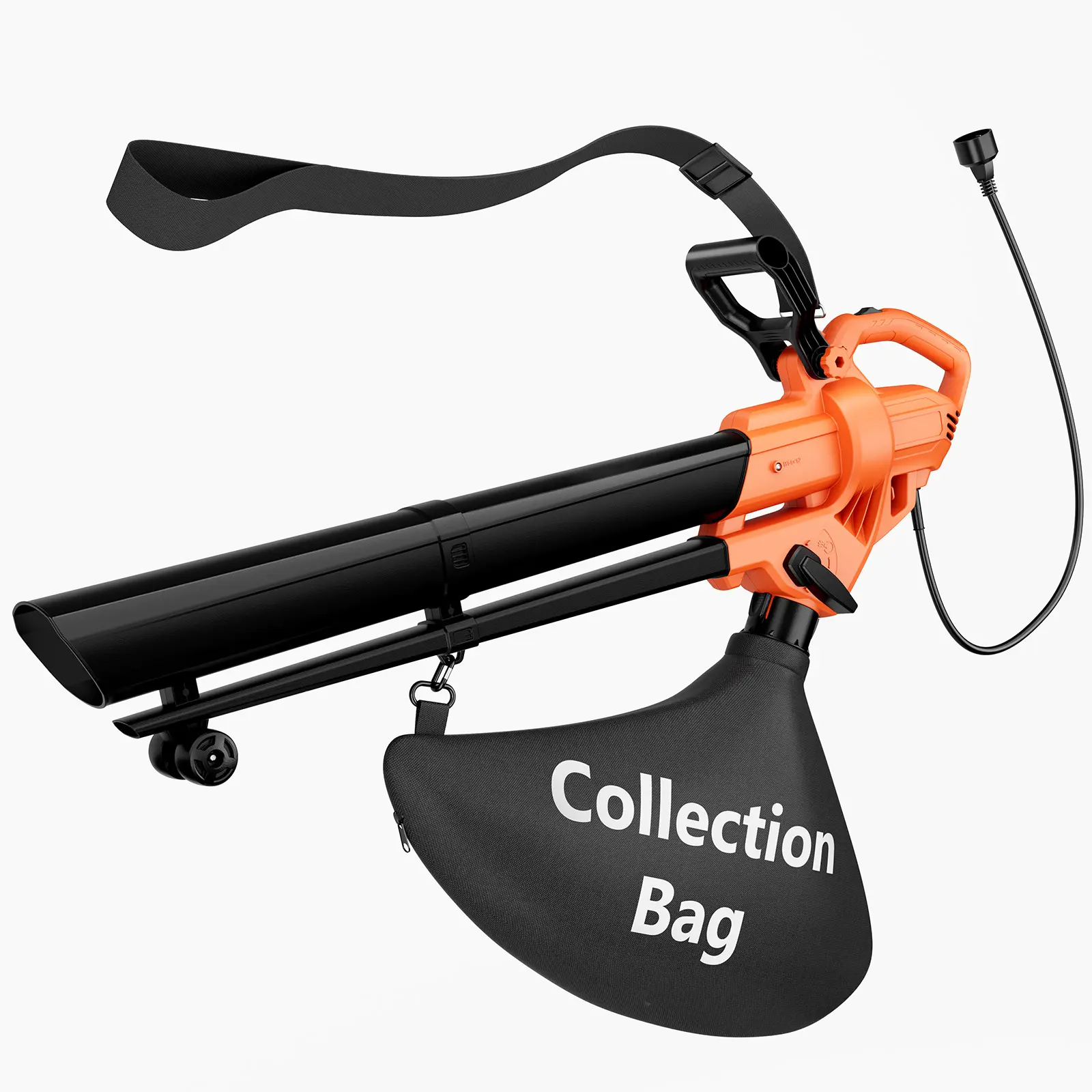 3‑in‑1 Electric Leaf Blower, 167MPH 500CFM Leaf Blower Vacuum Mulcher with Collection Bag, Blow/Vacuum/Mulch Modes for Lawn Patio Garden Yard Clean‑Up