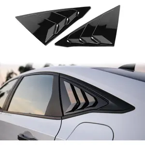 for 11th Gen Civic Sedan Compatible with Civic 2025 2024 2023 2022 Accessories Car Exterior Rear Side Window Louvers Air Vent Scoop Shades Blinds -Bright Black