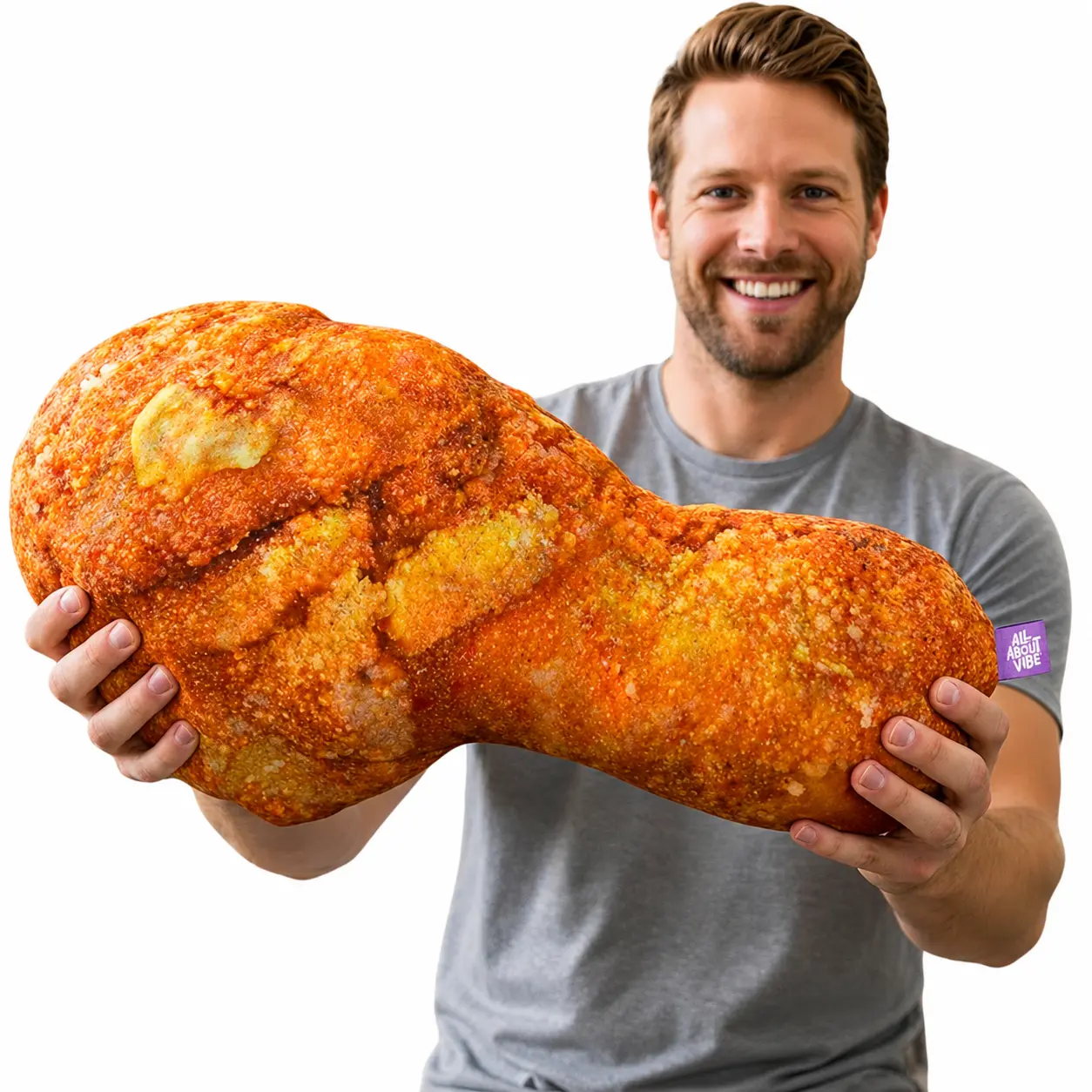 Fried Chicken Pillow | All About Vibe – Life-Like 3D Chicken Wing Throw Pillow | Funny Game Day Decor & Foodie Gift | Soft & Huggable, Handmade in USA