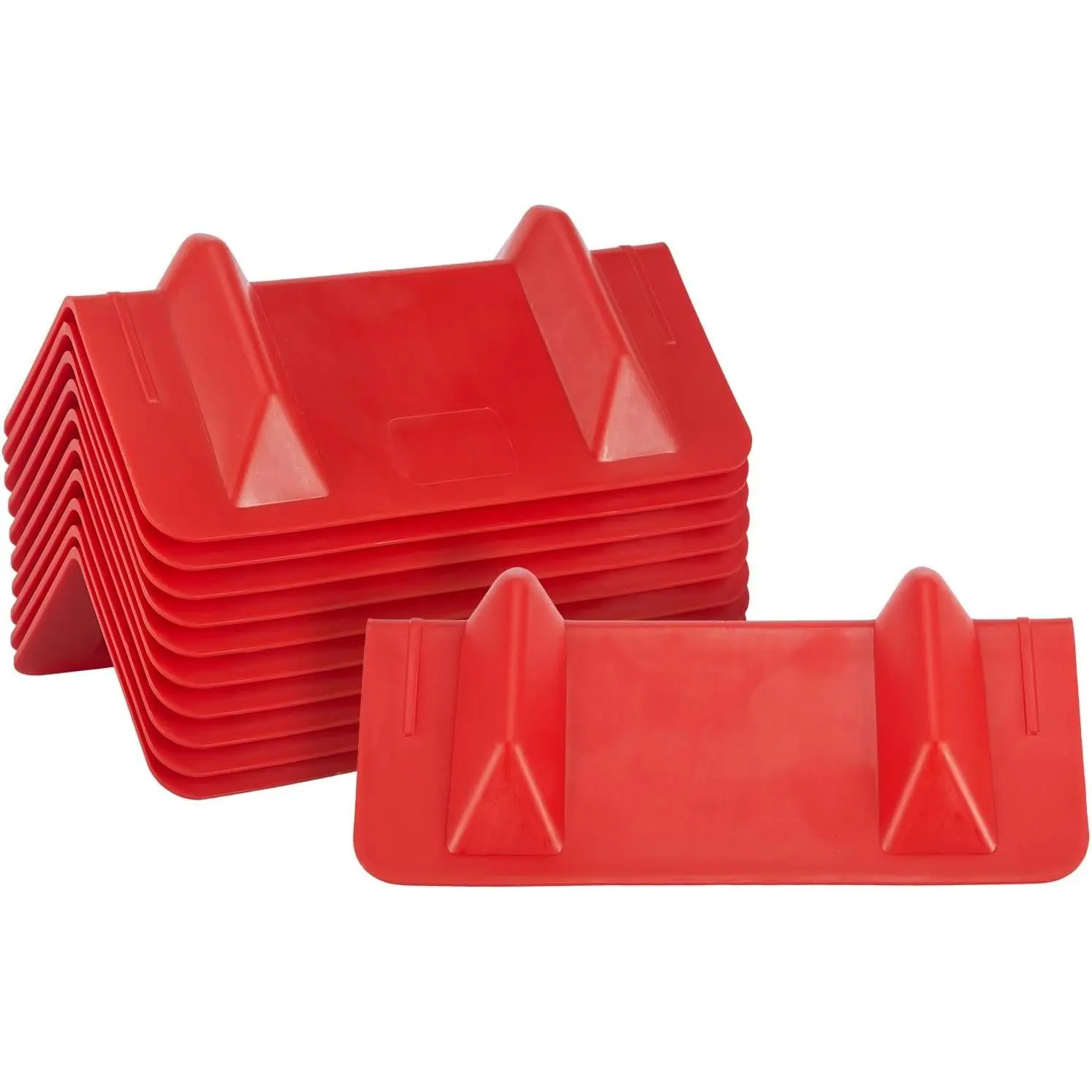 10 Pack 12" Flatbed Edge Protectors, 12" Winch Ratchet Straps Plastic Corner Protectors for Flatbed Cargo Load, Red