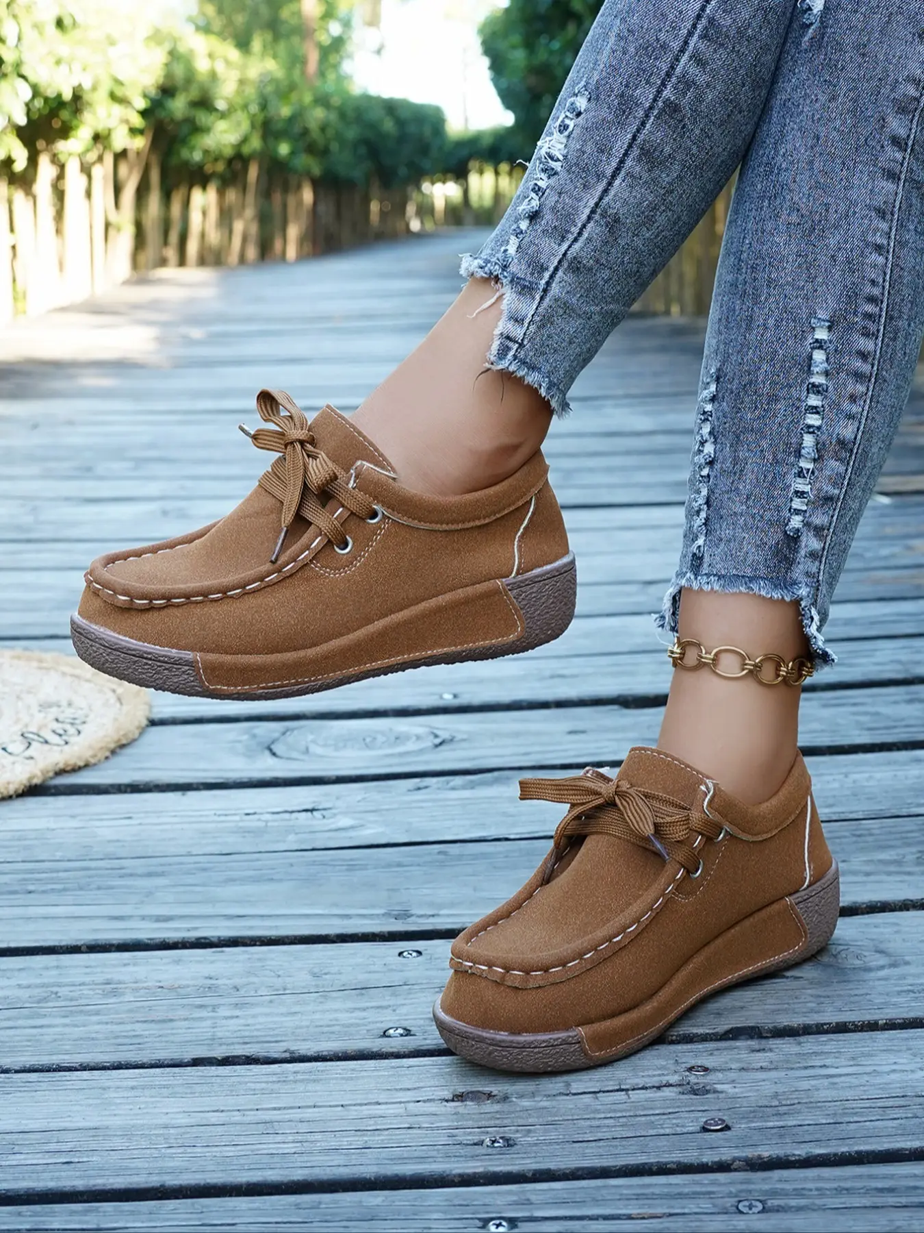 Women's American Retro Vintage Style Casual Shoes, Walking Shoes, Textile Upper Rubber Sole, Round Toe Lace-Up Slip-On Design for All Seasons, Everyday Wear Footwear, Footwear