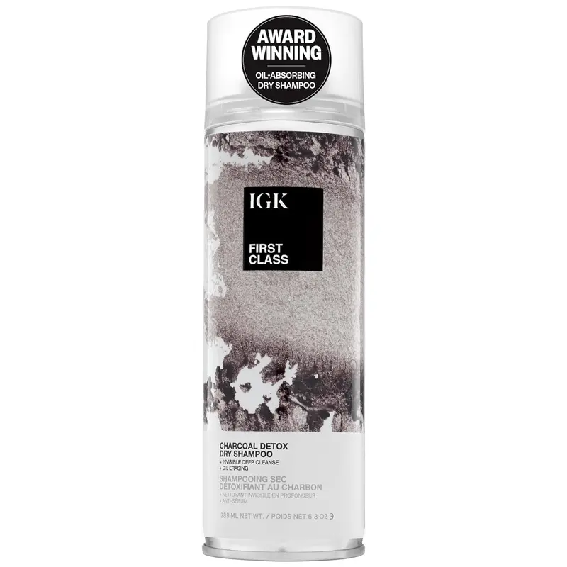 IGK FIRST CLASS Charcoal Detox Dry Shampoo | Volume + Soothes Scalp + Balance Oil | Vegan + Cruelty Free | Overnight Dry Shampoo | 288ml | 6.3 oz