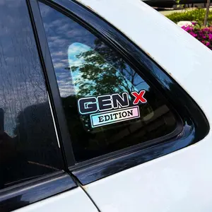 Old Man Style x Gen X Car Emblem Sticker 4 inches Wide Die-Cut Adhesive Decal Easy Install for Cars Trucks SUVs Motorcycles GenX Merchandise